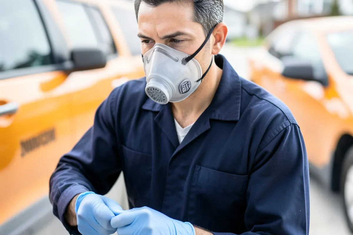 protective equipment suit during water mitigation in Baltimore MD