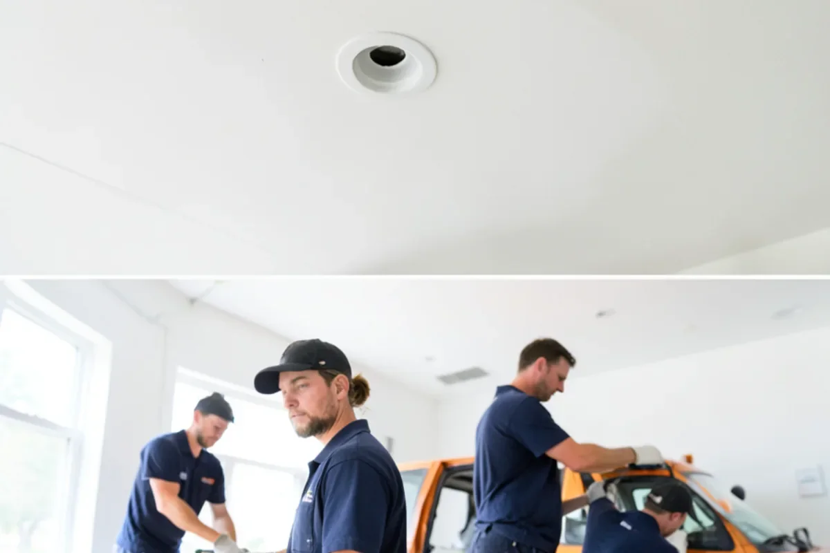 ceiling leak water bubble during water mitigation in Baltimore MD