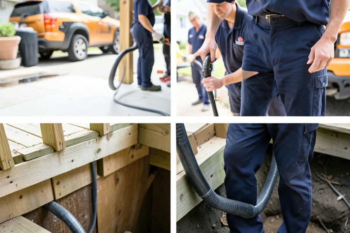 walkout basement extraction during water mitigation in Baltimore MD